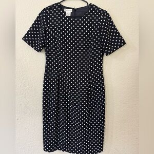 Worthington Vintage Black and White Polka Dot Midi Dress